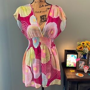 Y2K KLD Signature sheer blouse size large. Measurements provided below.